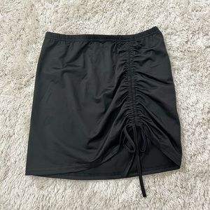 Black Ruched Mini Skirt